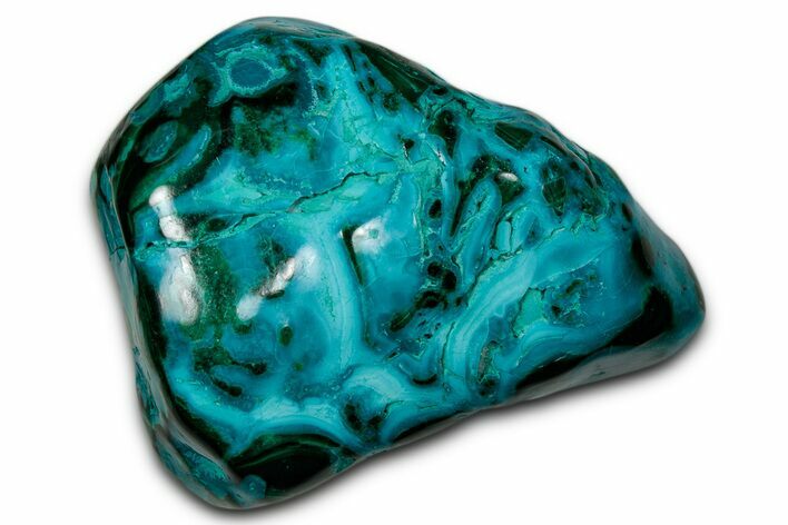 Vibrant Polished Malachite with Chrysocolla - DR Congo #336897